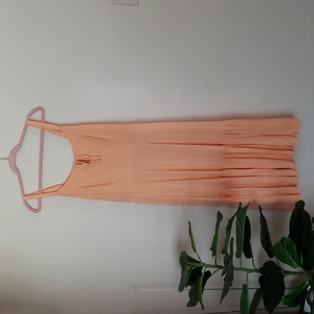 Torrid super soft knit orange sherbet midi maxi dress, tiered skirt, Torrid sz 1